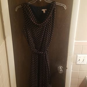 Sz14 black/coral polkadot dress
